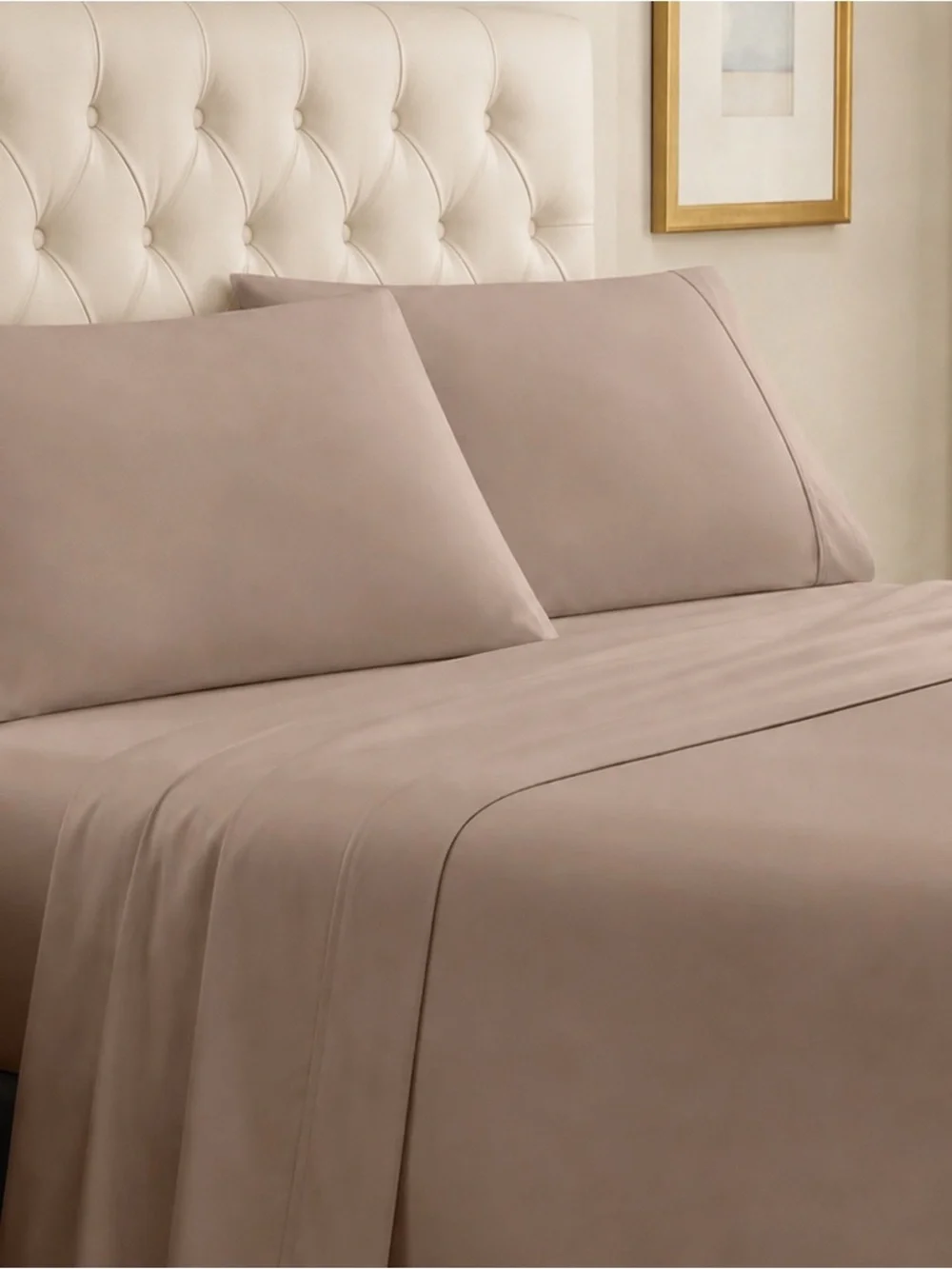 Martex Home Queen 400TC Cotton Sateen Sheet Set Tan